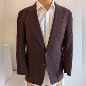 Burgundy Cashmere Blend Vintage Sport Coat